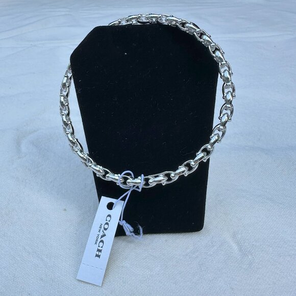 Coach Silver Interlocking "C" Bangle - Picture 1 of 4